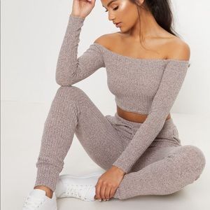 Stone Bardot knit set